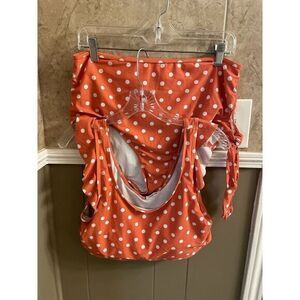 Marina West Orange With White Polka‎ dots Bikini Size XL